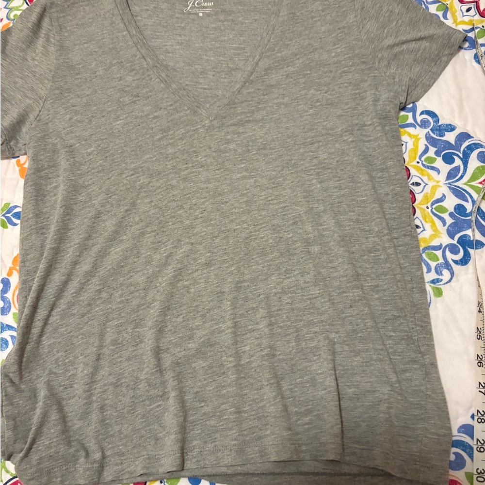 J. Crew Heather Gray V-Neck Tee